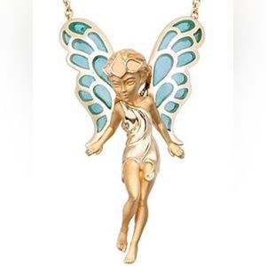 “Stained Glass Wing Fairy” Angel Princess Ethereal Regal Royal Fantasy Necklace